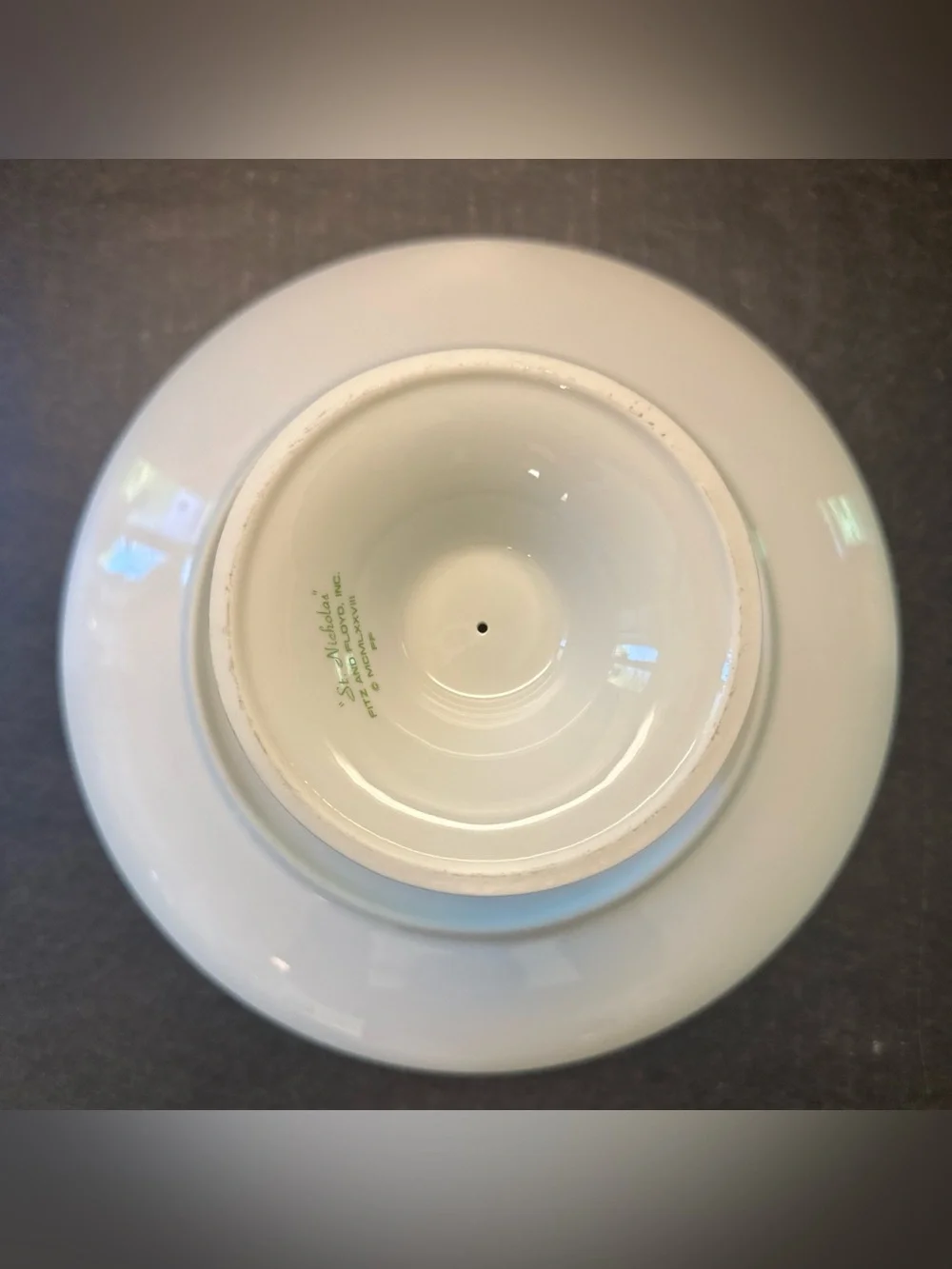 Vintage Fitz & Floyd St Nicholas Pedestal Cake Stand Christmas Serving Dish 10